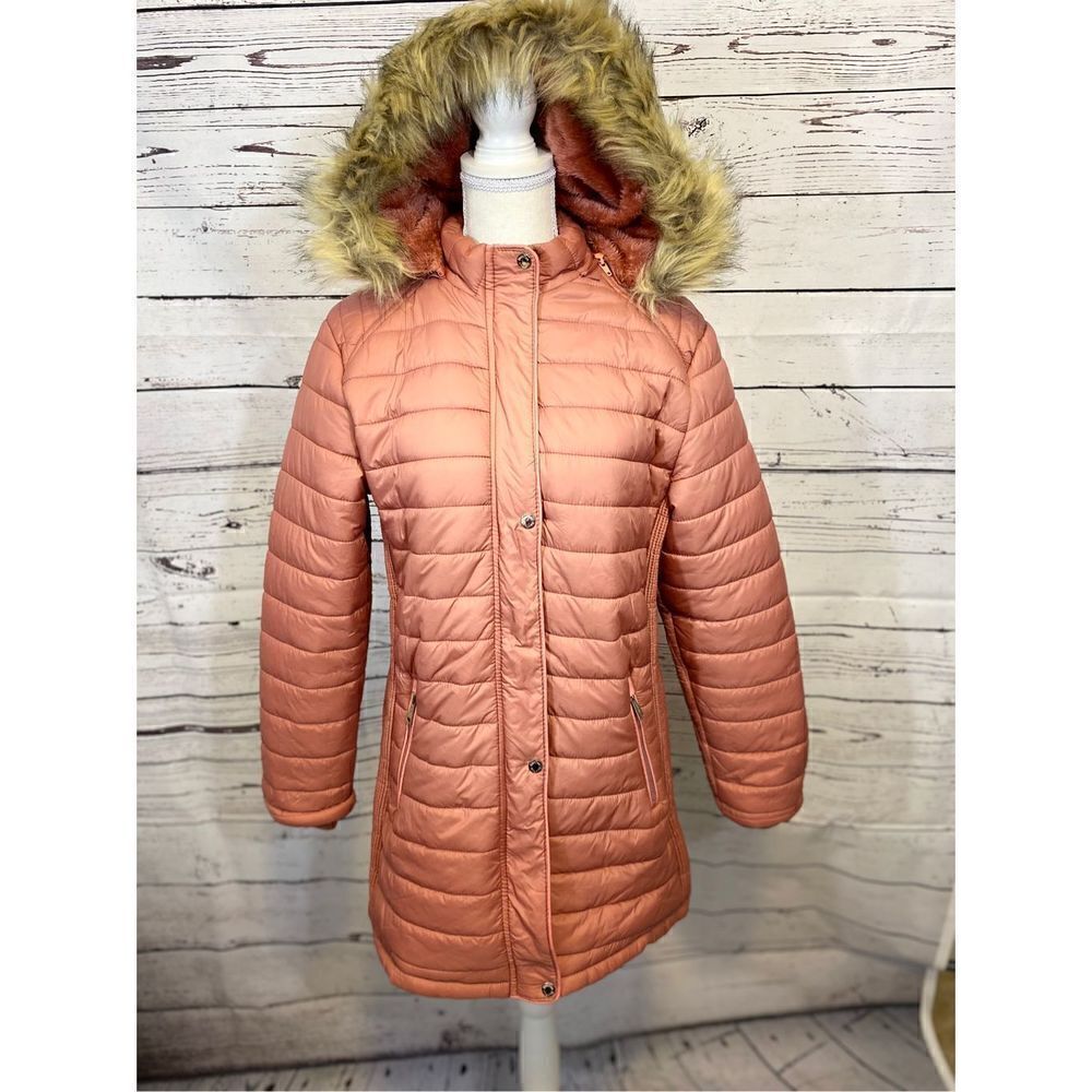 HanTon Faux Fur Hood Jacket Size Medium